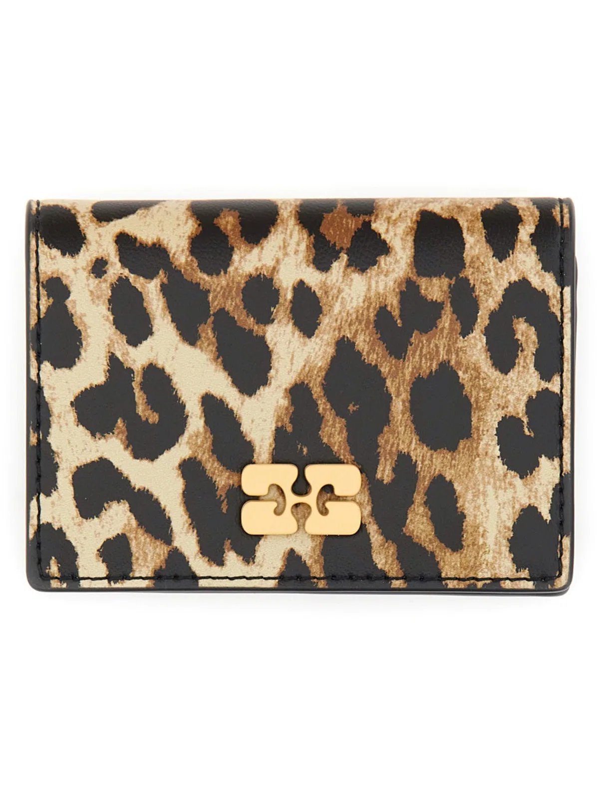 Ganni Bou Leopard Leather Wallet