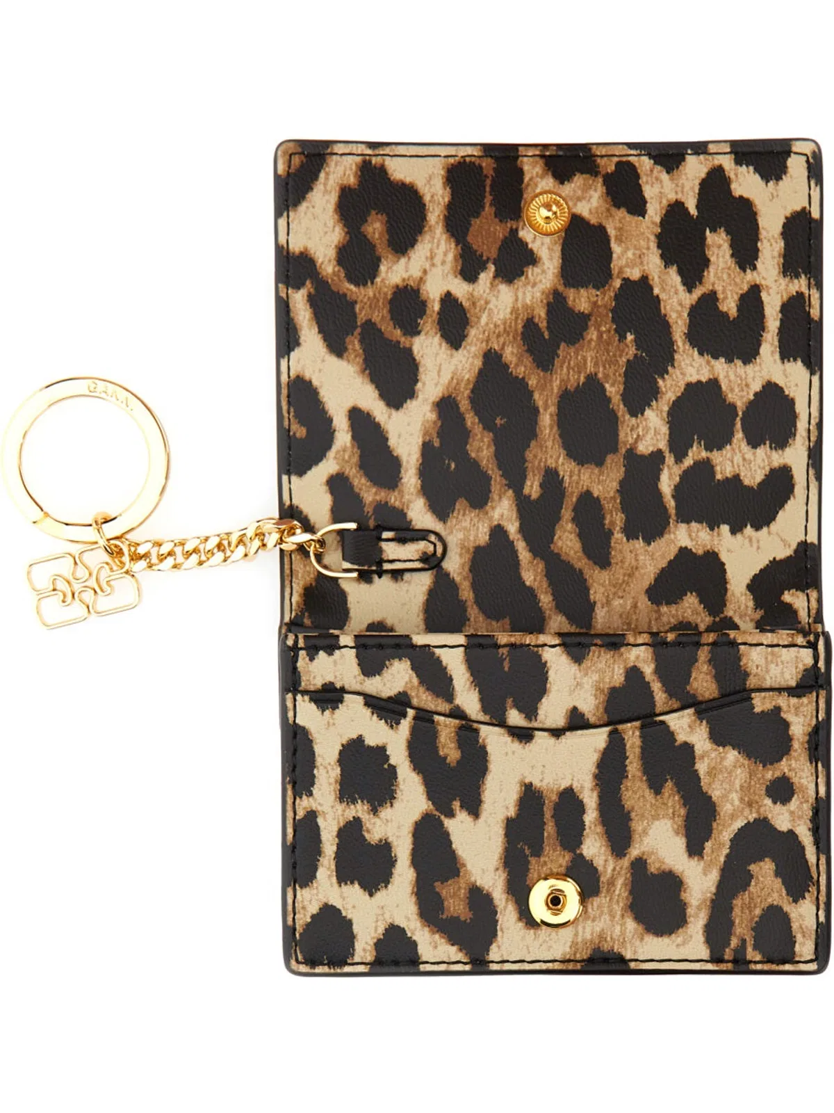 Ganni Bou Leopard Leather Wallet