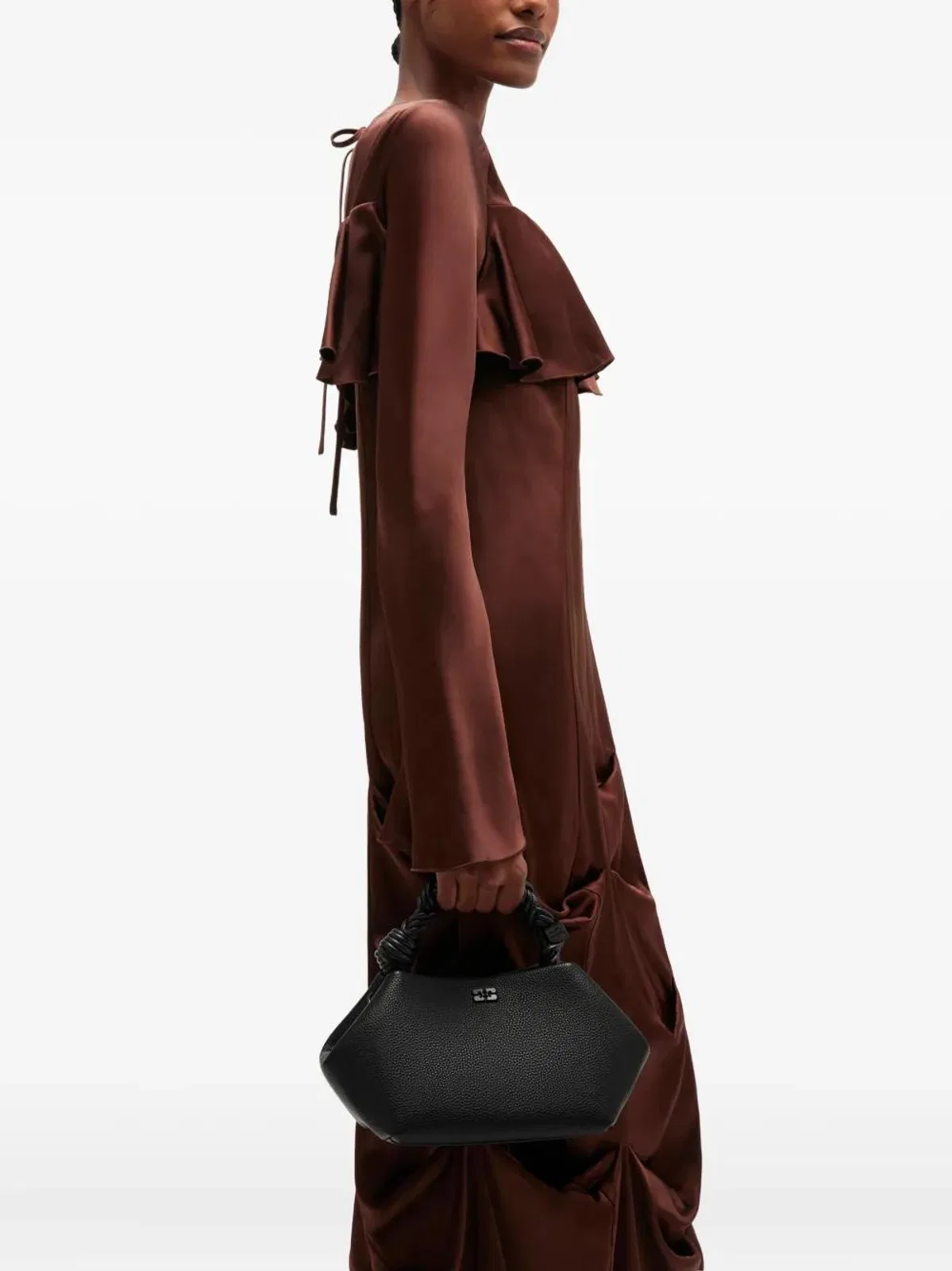 Ganni Compact Bou Tote Bag With Twisted Handle
