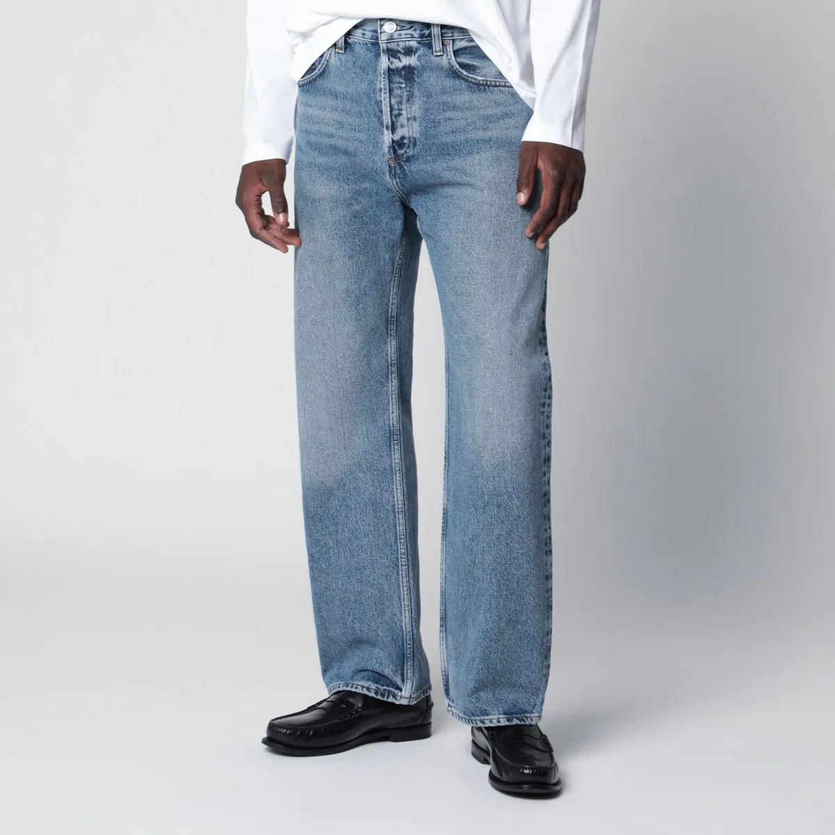 Agolde Blue Friction Jeans In Regenerated Denim