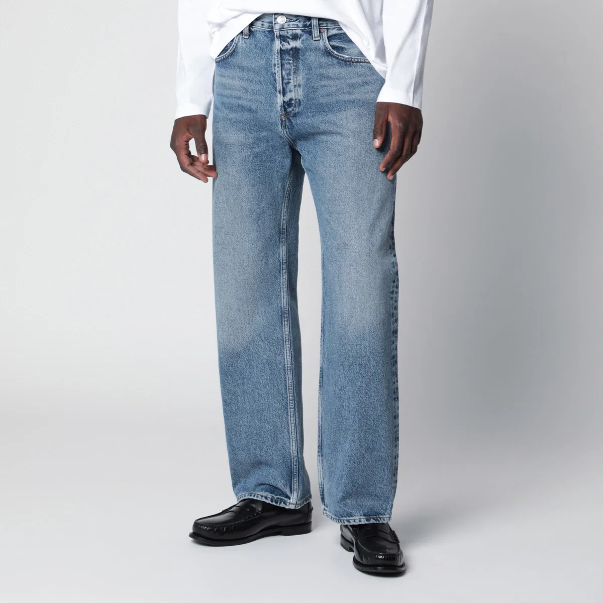Agolde Blue Friction Jeans In Regenerated Denim