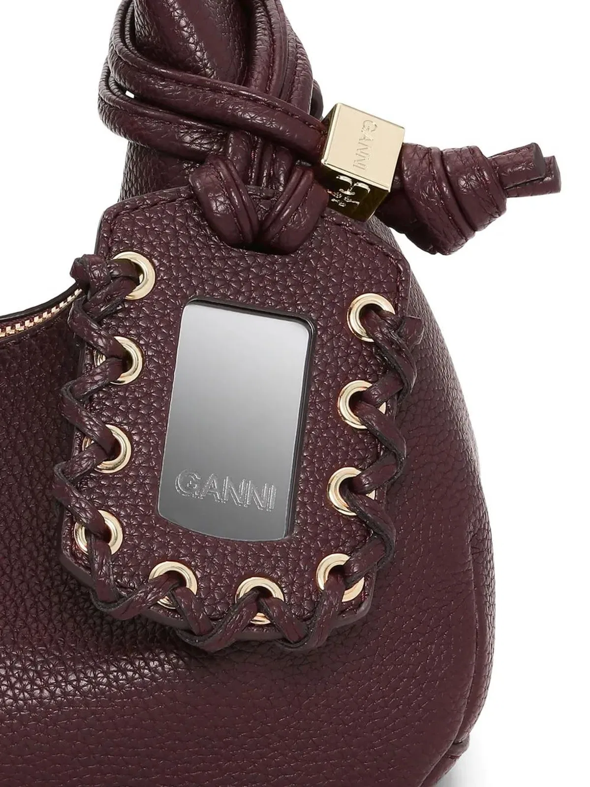 Ganni Mini Tote Bag In Textured Leather