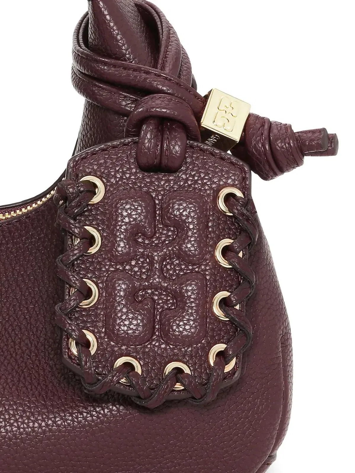 Ganni Mini Tote Bag In Textured Leather