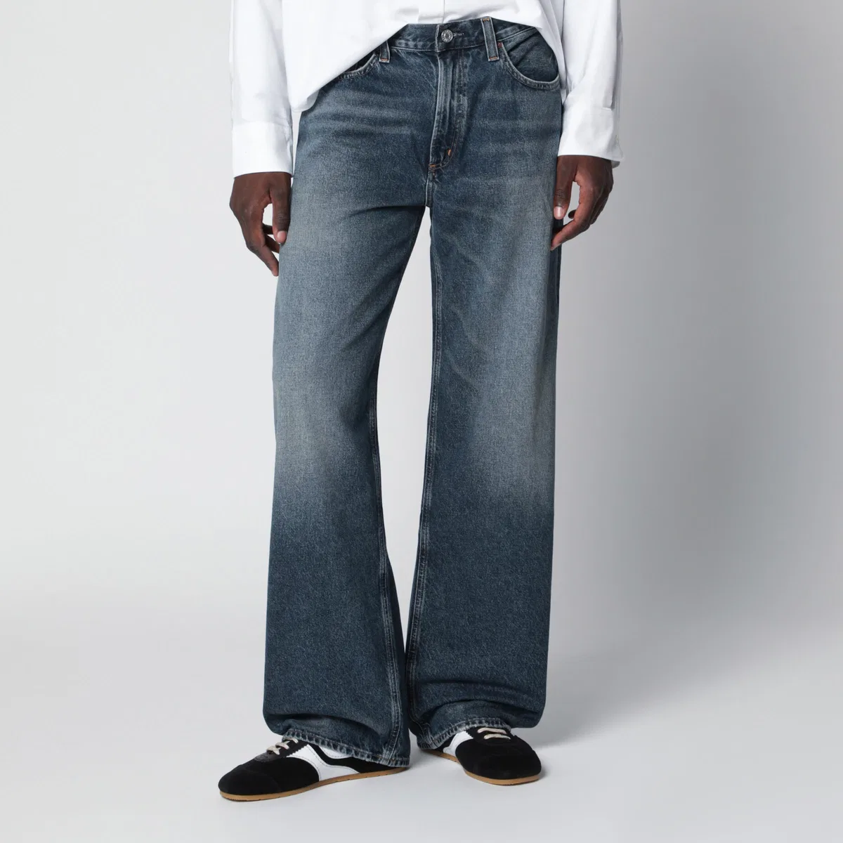 Agolde Luka Jeans In Washed Dark Indigo Denim