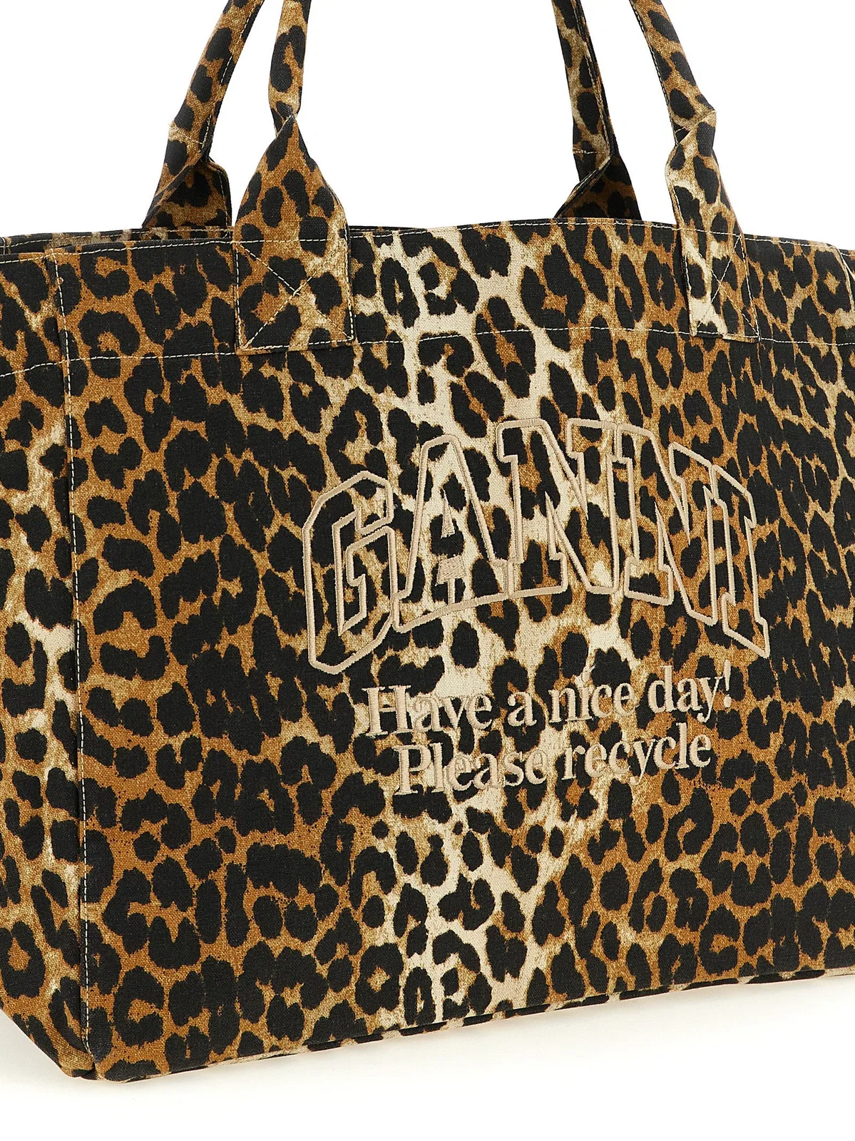 Ganni 'Leopard Xxl' Shopping Bag