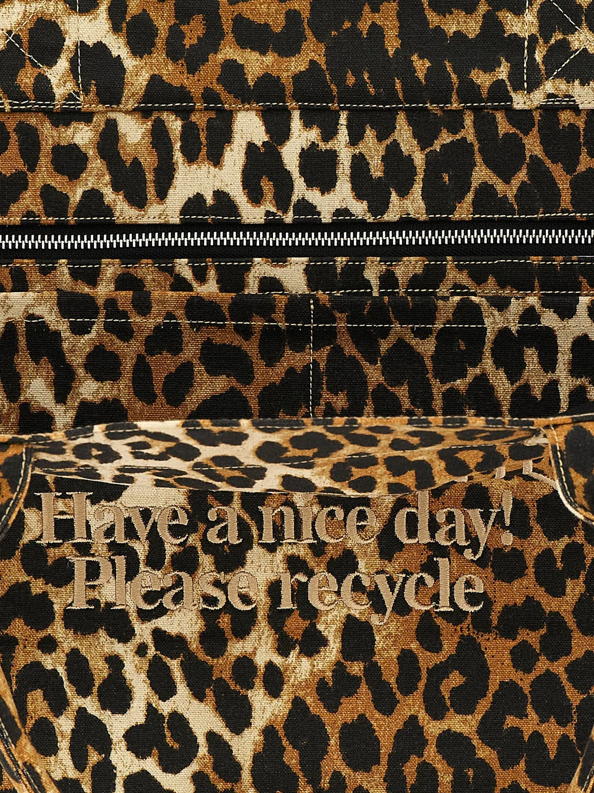 Ganni 'Leopard Xxl' Shopping Bag