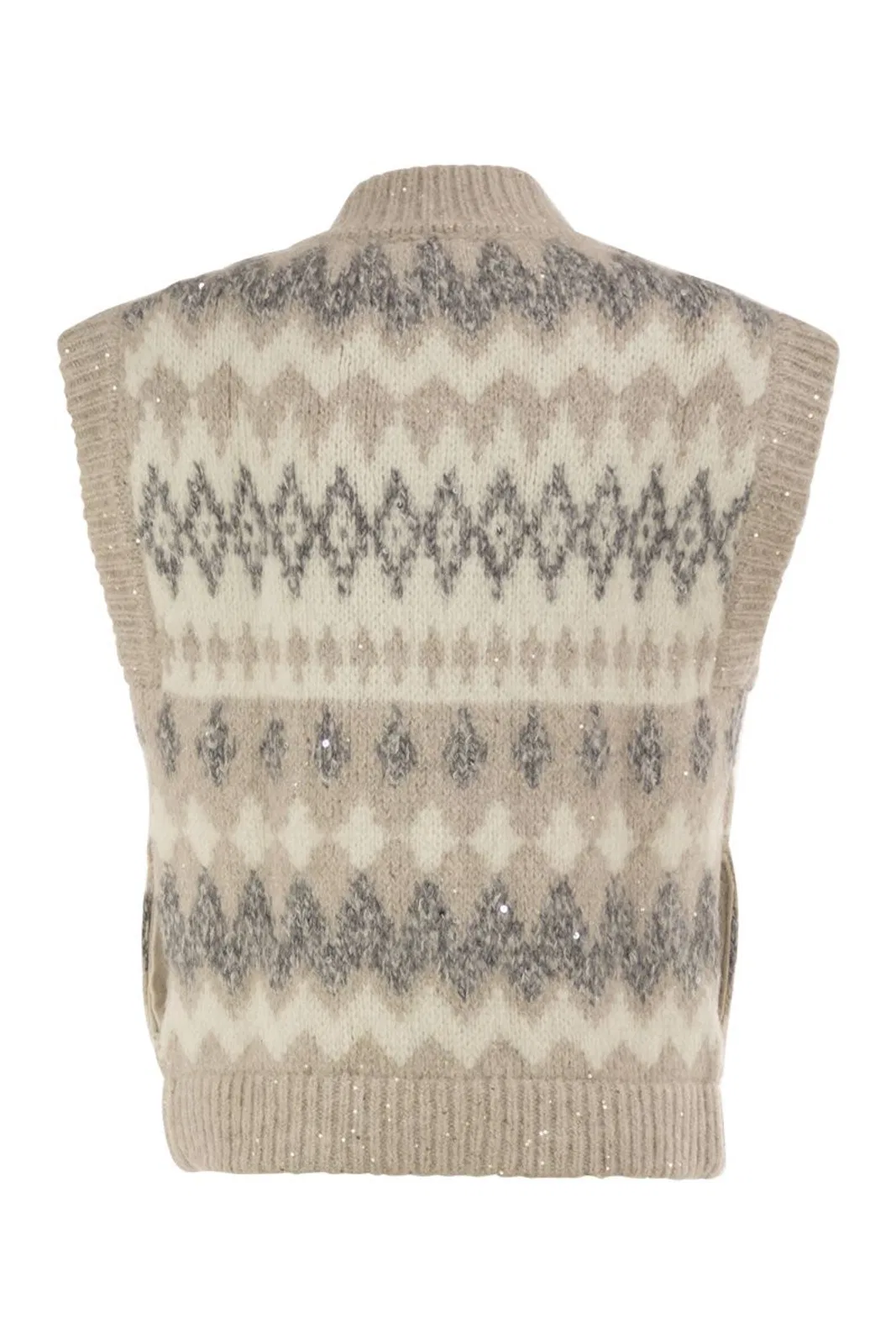 Peserico Jacquard Knitted Gilet In Alpaca Blend W