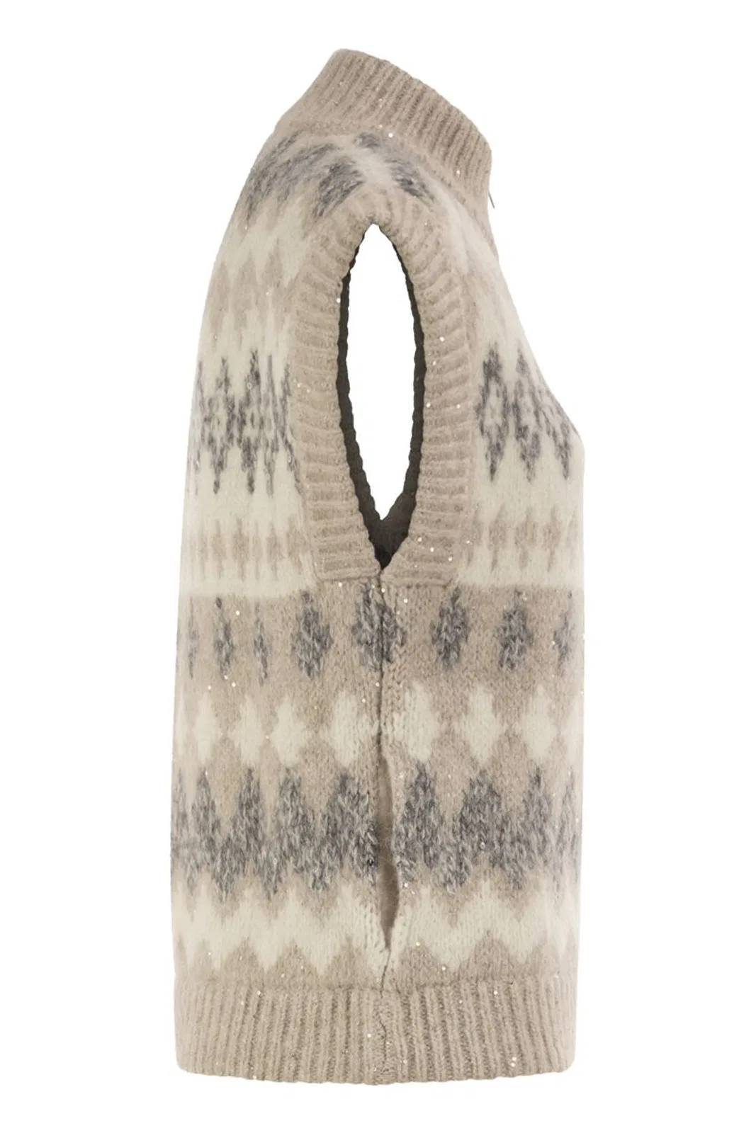 Peserico Jacquard Knitted Gilet In Alpaca Blend W