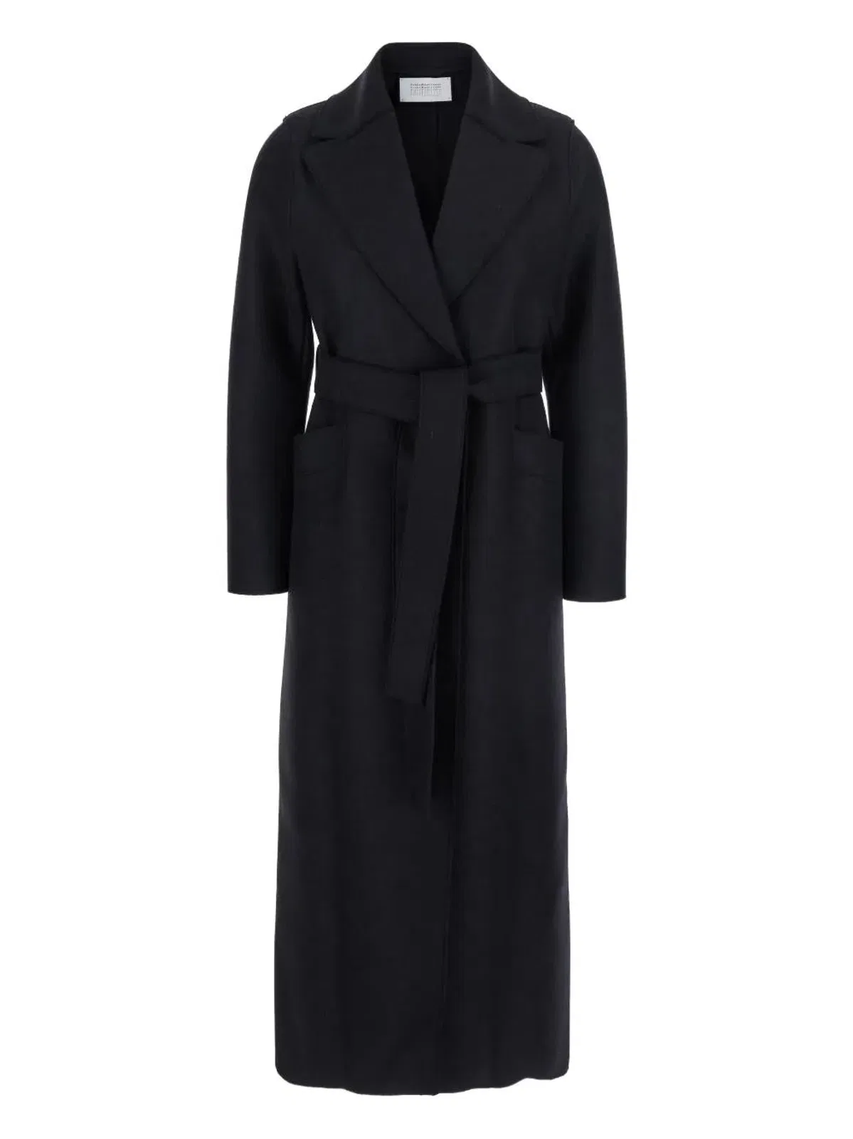 Harris Wharf London Black Wool Wrap Mini Coat