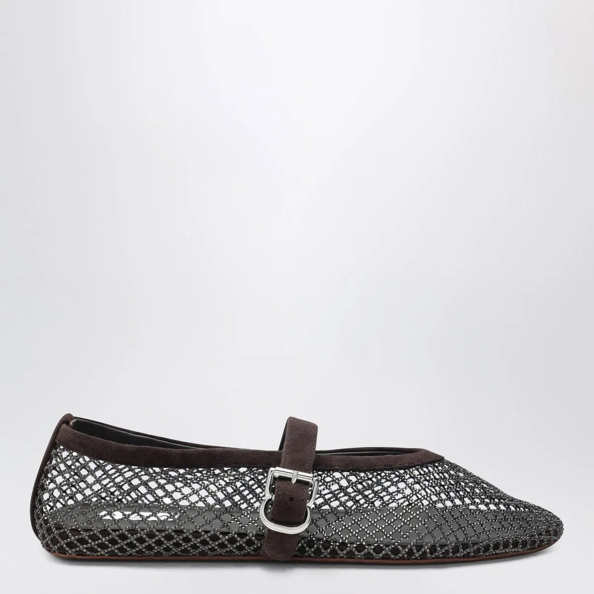Alaïa Alaia Flat Rhinestone Mesh Ballerinas In