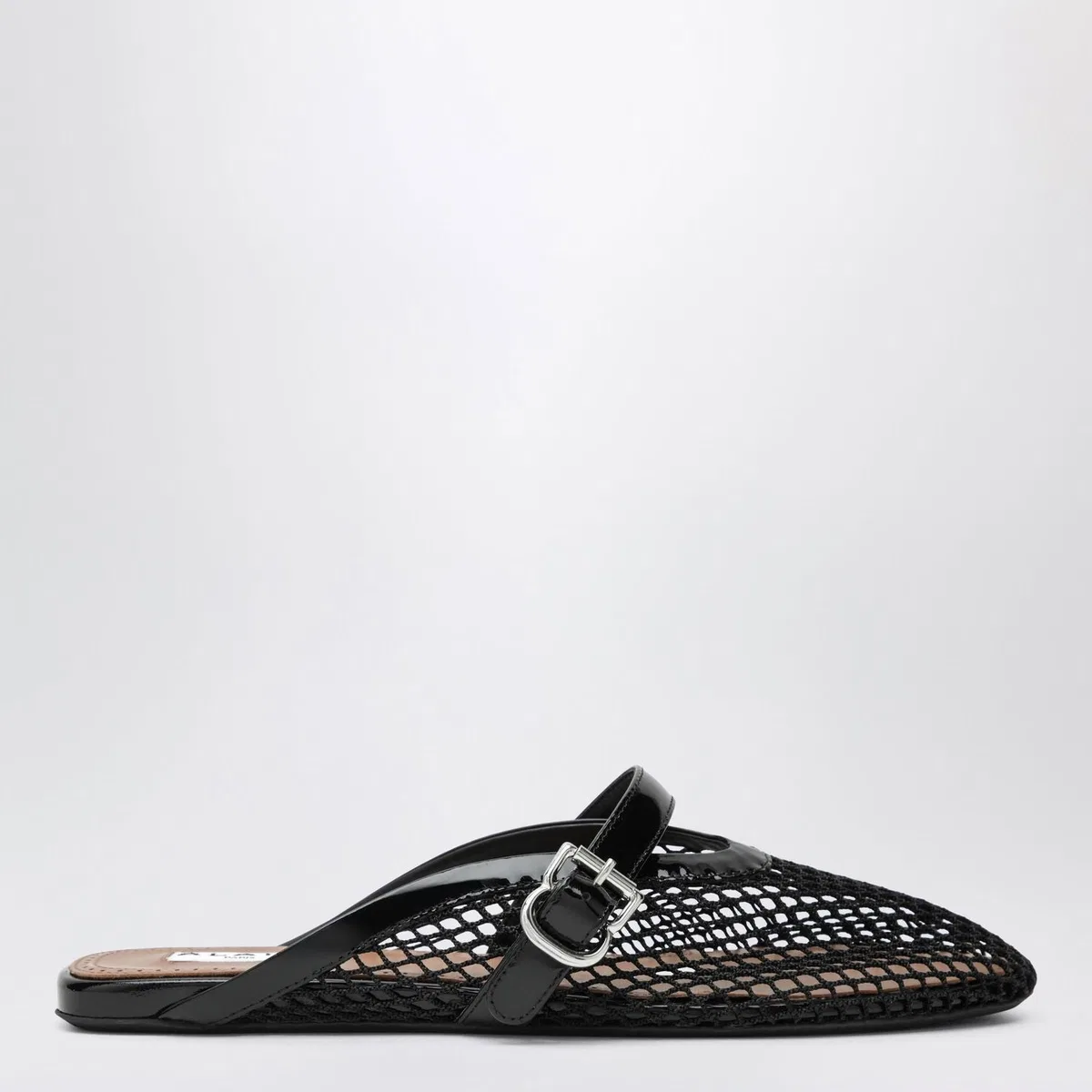Alaïa Alaia Flat Mesh Mules With Buckle Strap 