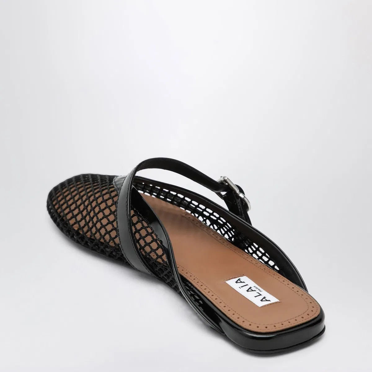 Alaïa Alaia Flat Mesh Mules With Buckle Strap 