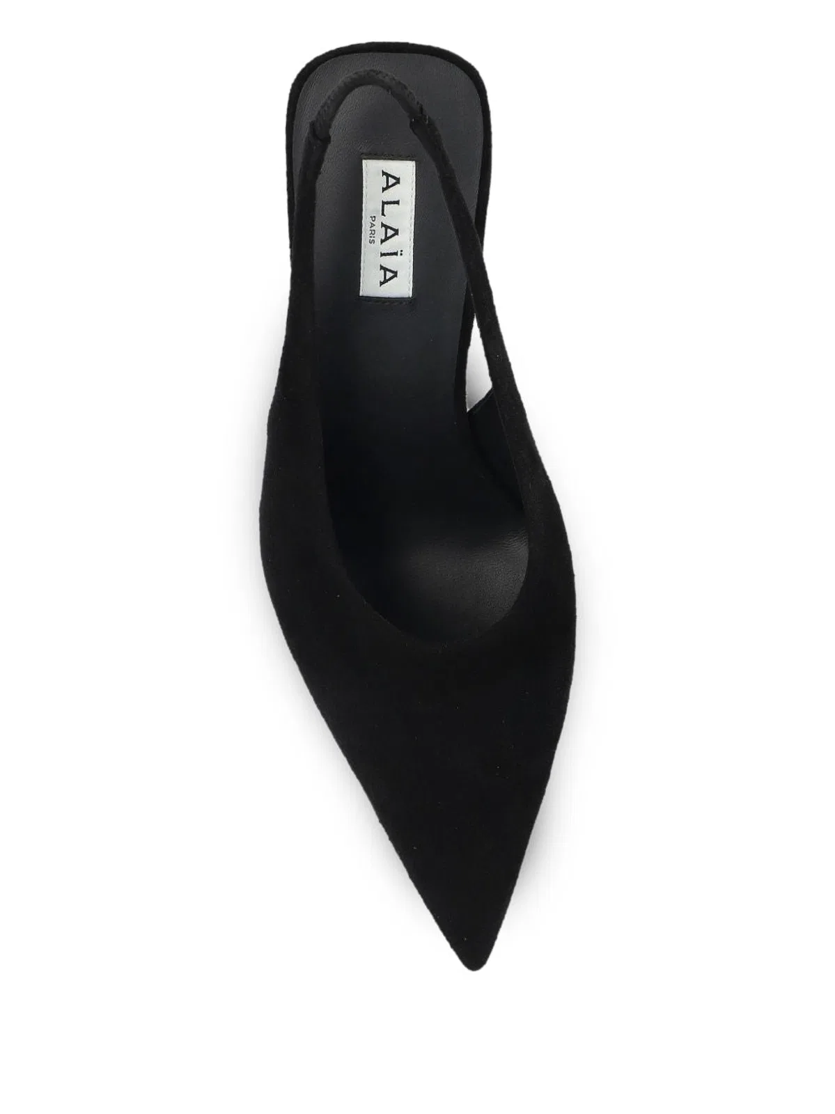 Alaïa Alaia Black Suede Open-Back Wedge Shoe