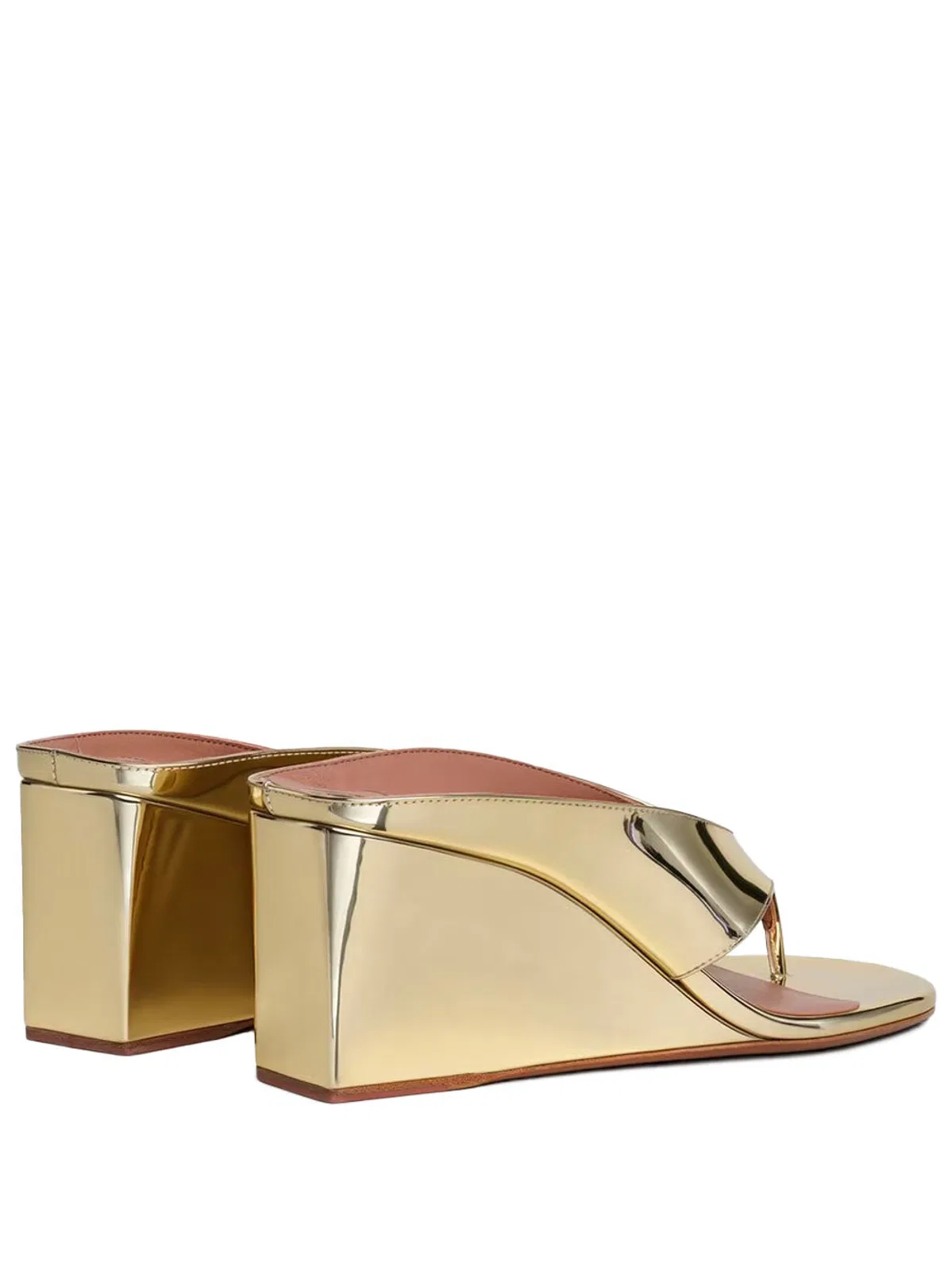 Alaïa Alaia Cube Thong Mule In Mirror Fabric