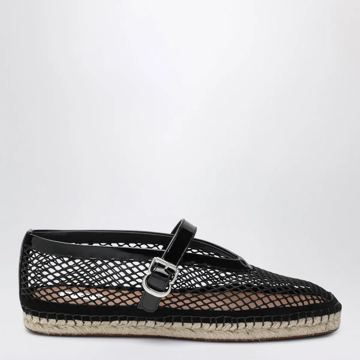 Alaïa Alaia Mesh And Patent Leather Espadrille