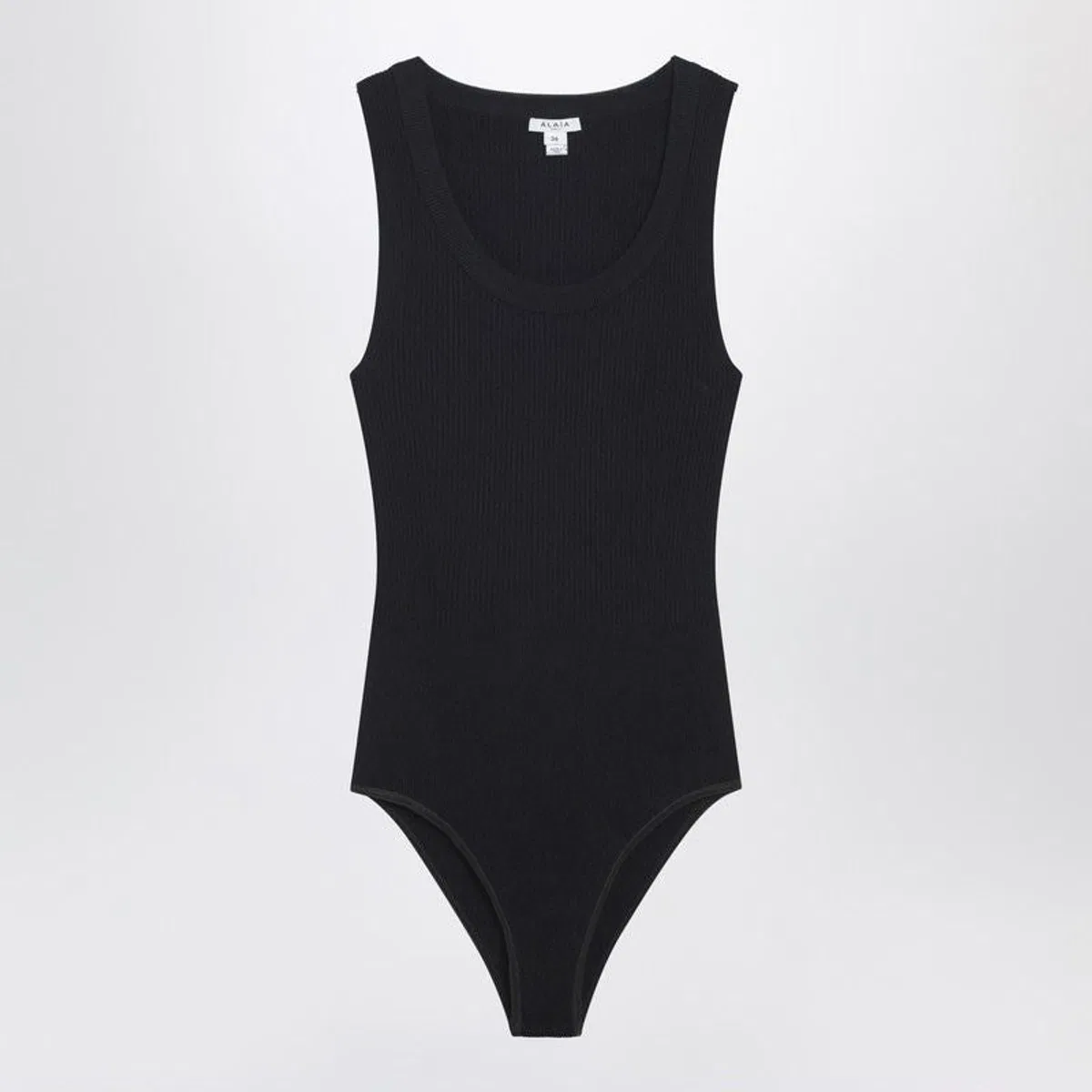 Alaïa Alaia Black Ribbed Knit Bodysuit