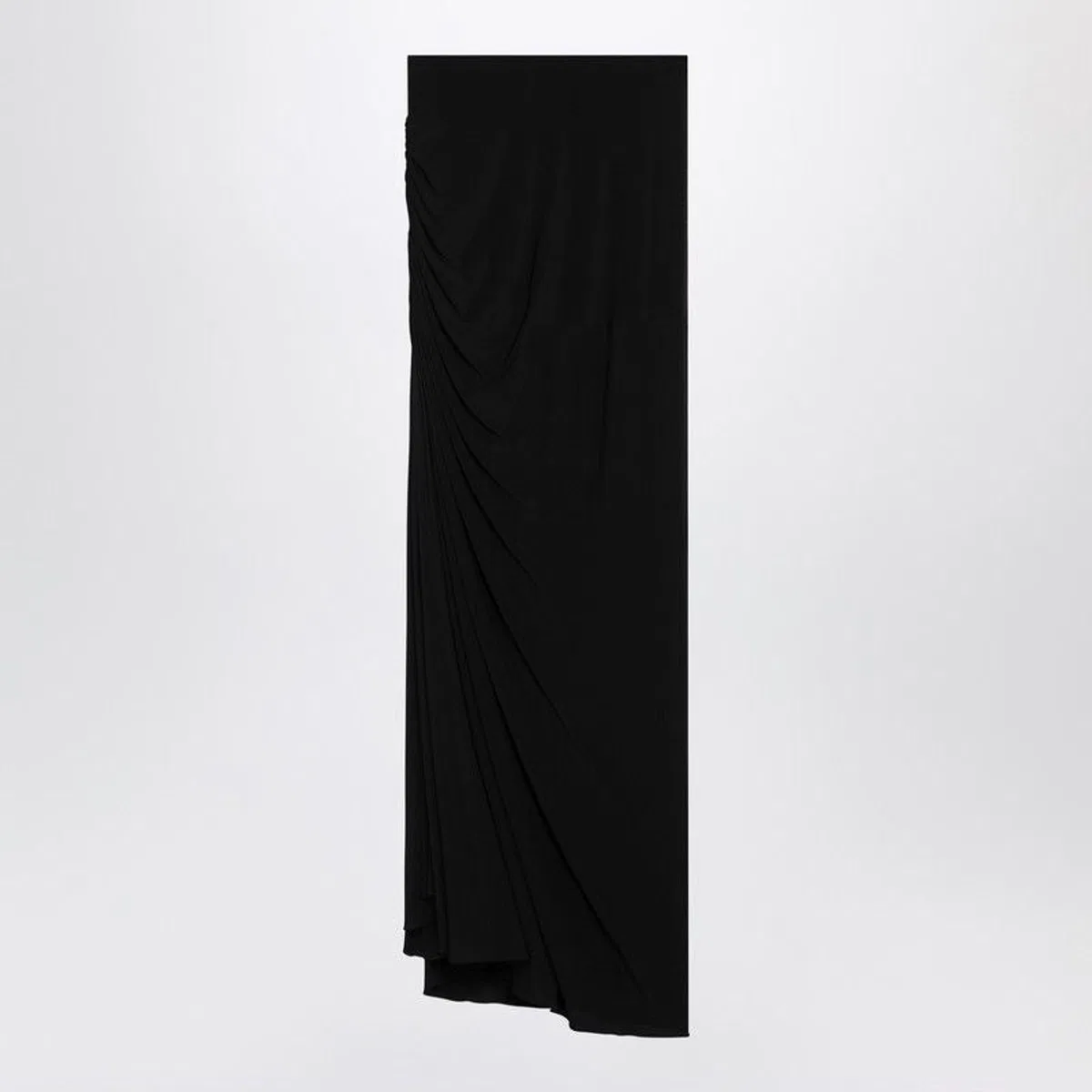 Alaïa Alaia Long Draped Black Skirt In Jersey