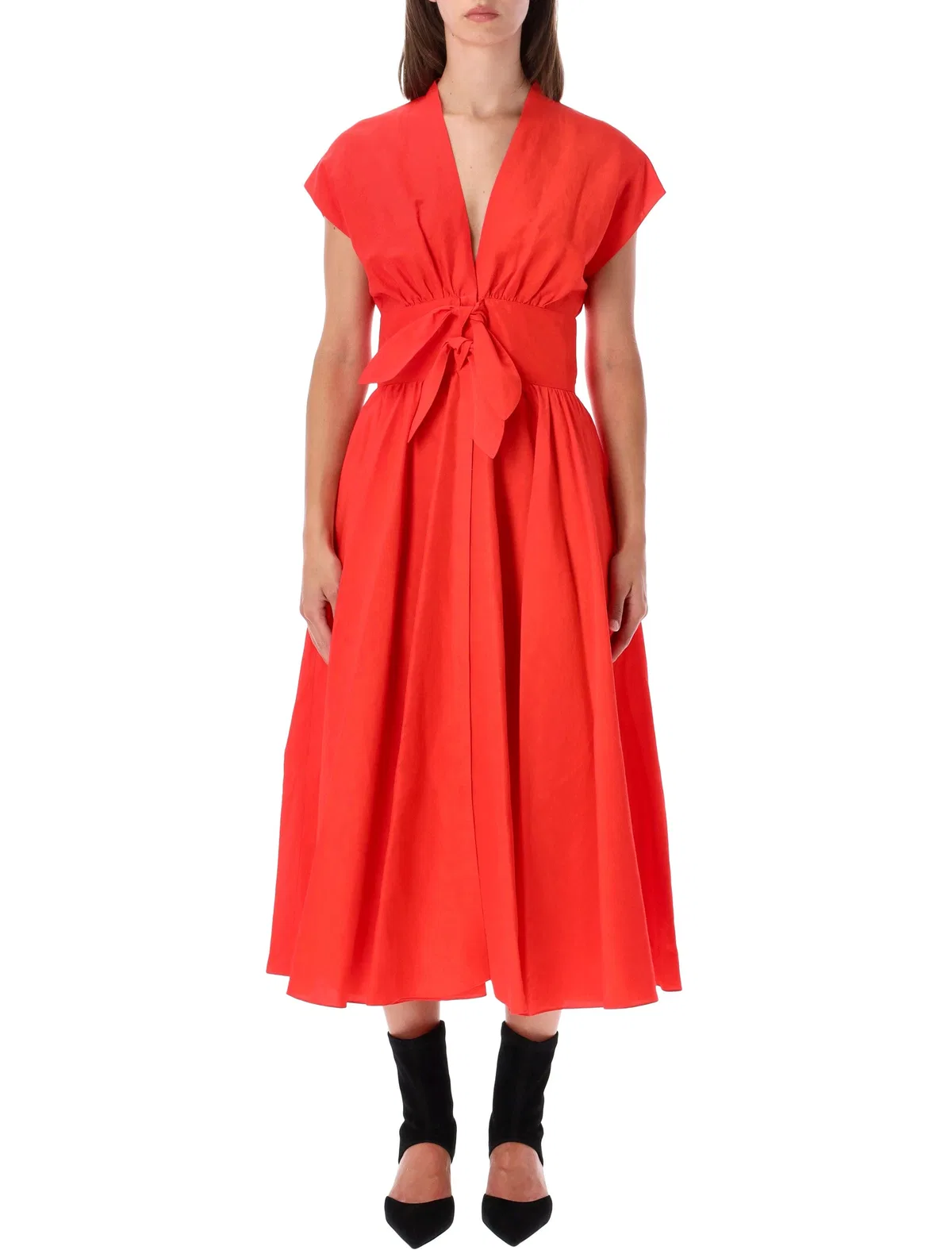 Alaïa Alaia Alaïa Belted Linen-Blend Dress