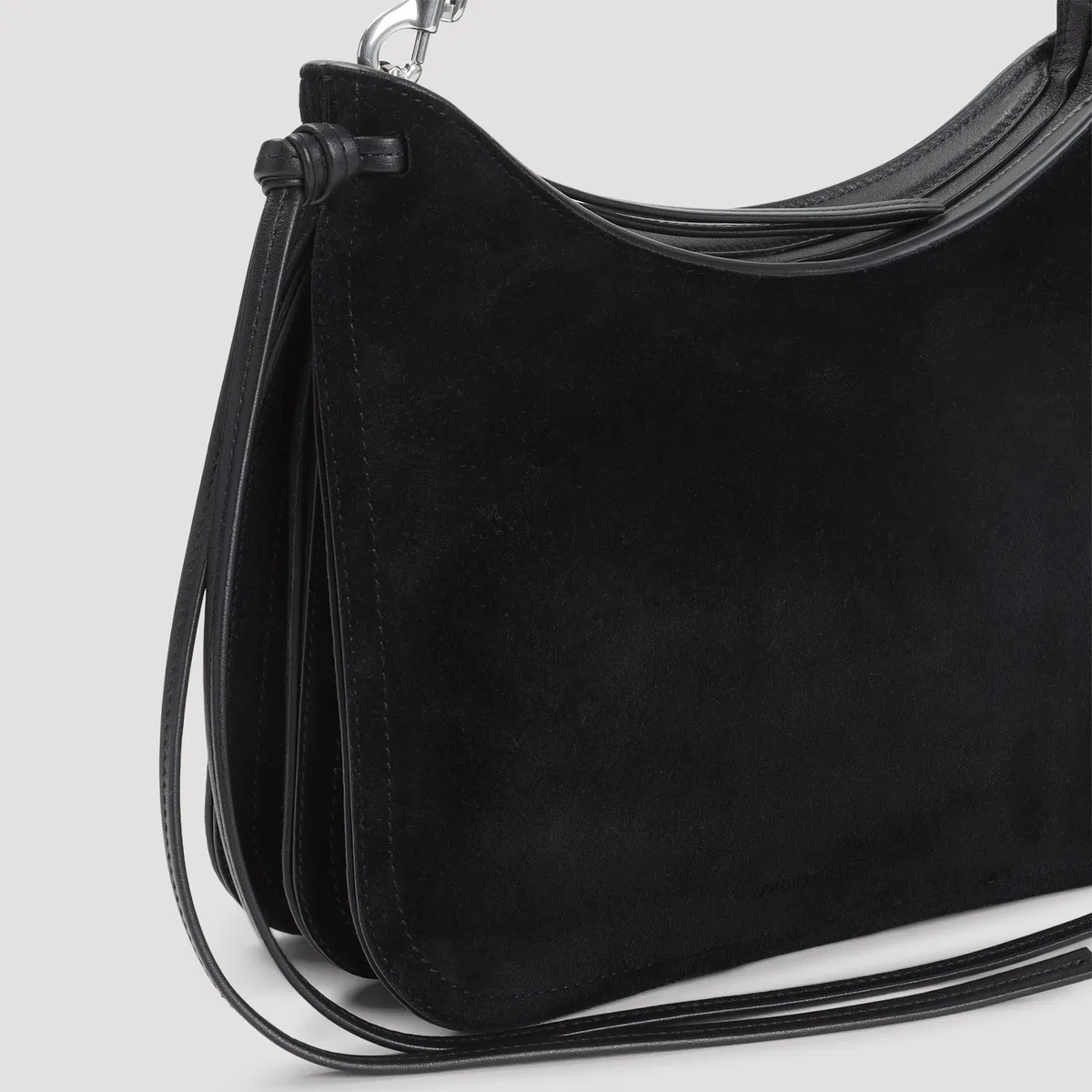 Phoebe Philo Black Silver Gig Small Suede Leather Sho