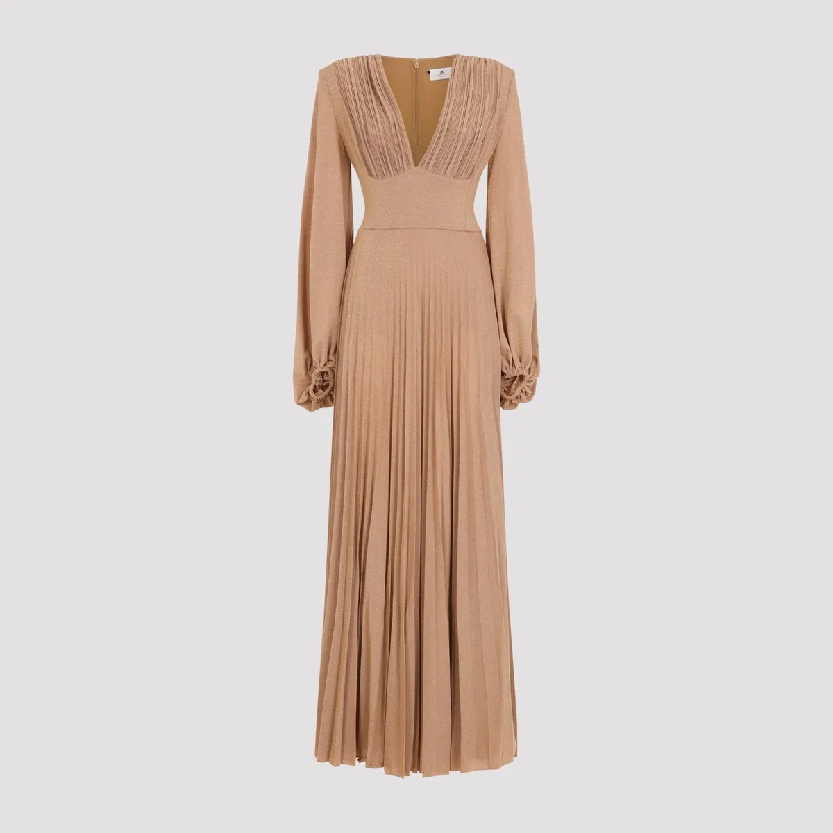 Elisabetta Franchi Suede Long Jersey Lurex Dress
