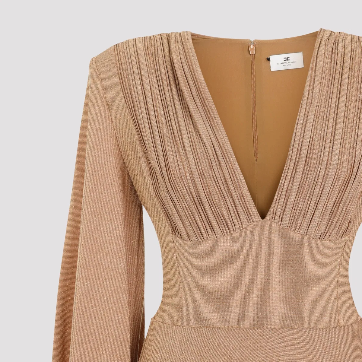 Elisabetta Franchi Suede Long Jersey Lurex Dress