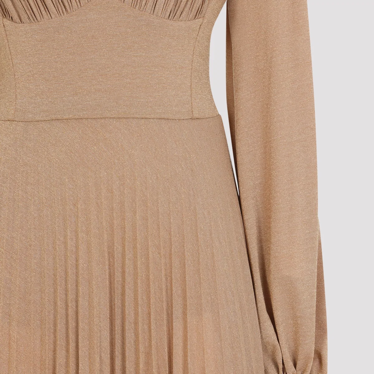 Elisabetta Franchi Suede Long Jersey Lurex Dress