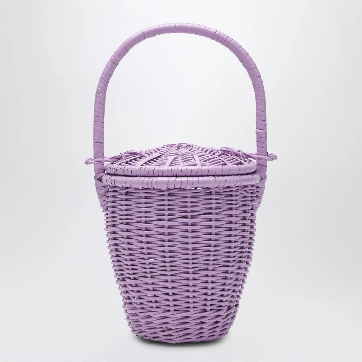 Patou Lilac Wicker Bucket Bag