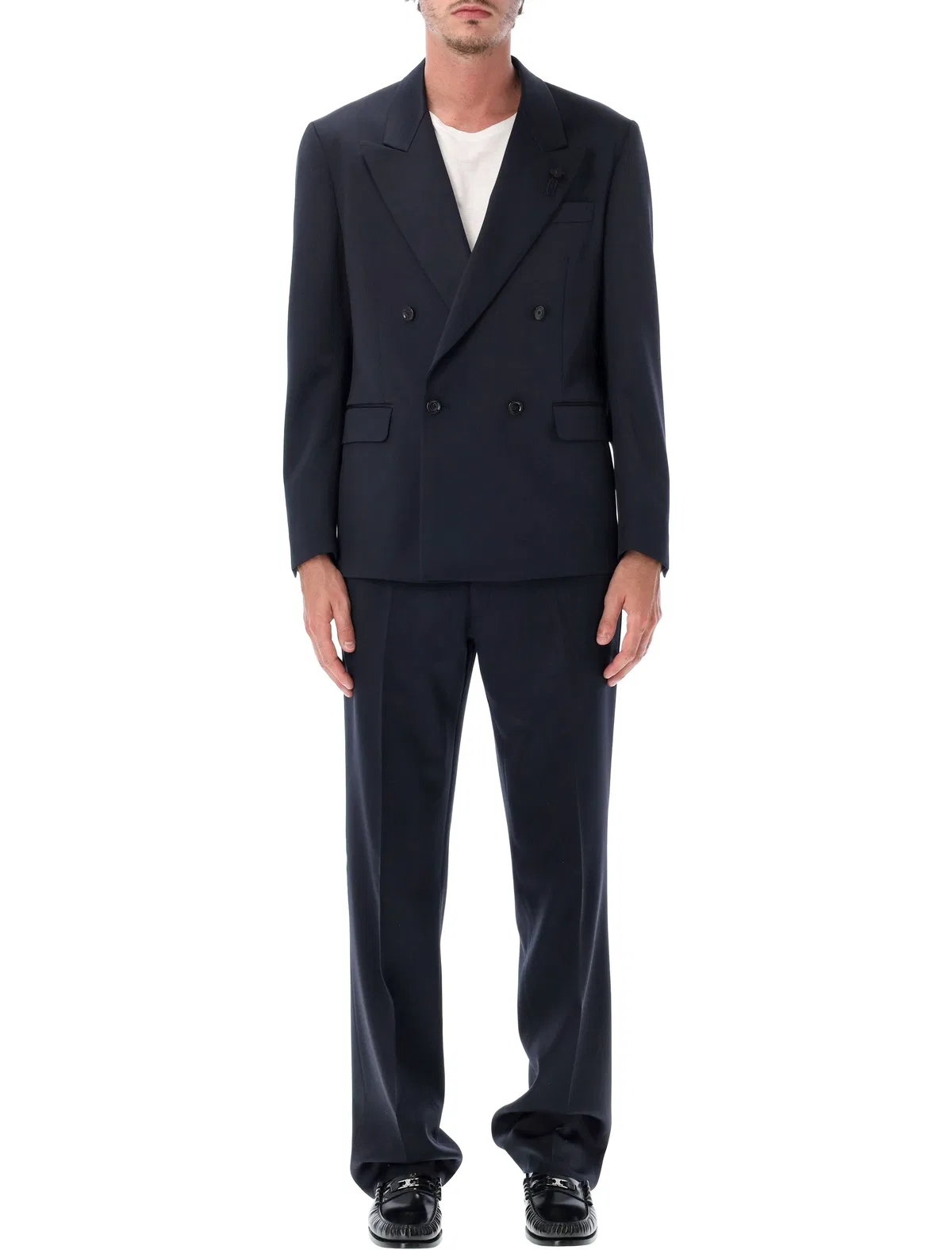 Lardini Double-Breasted Wool Suit