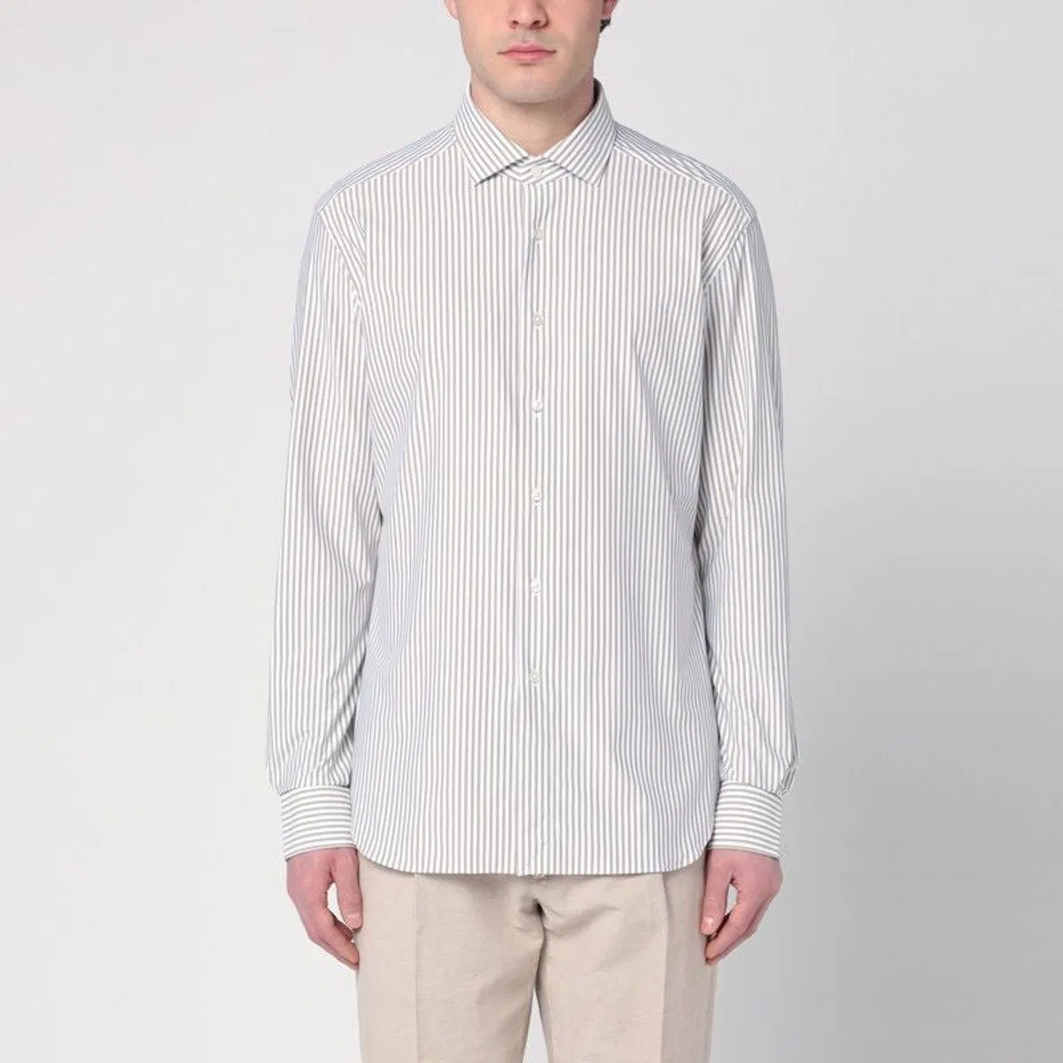 Xacus White/Beige Cotton Shirt