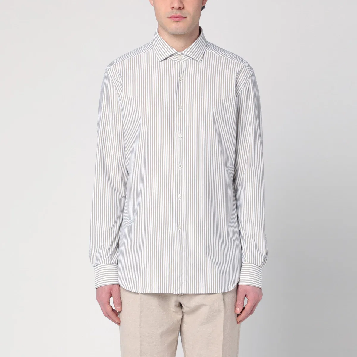 Xacus White/Beige Cotton Shirt