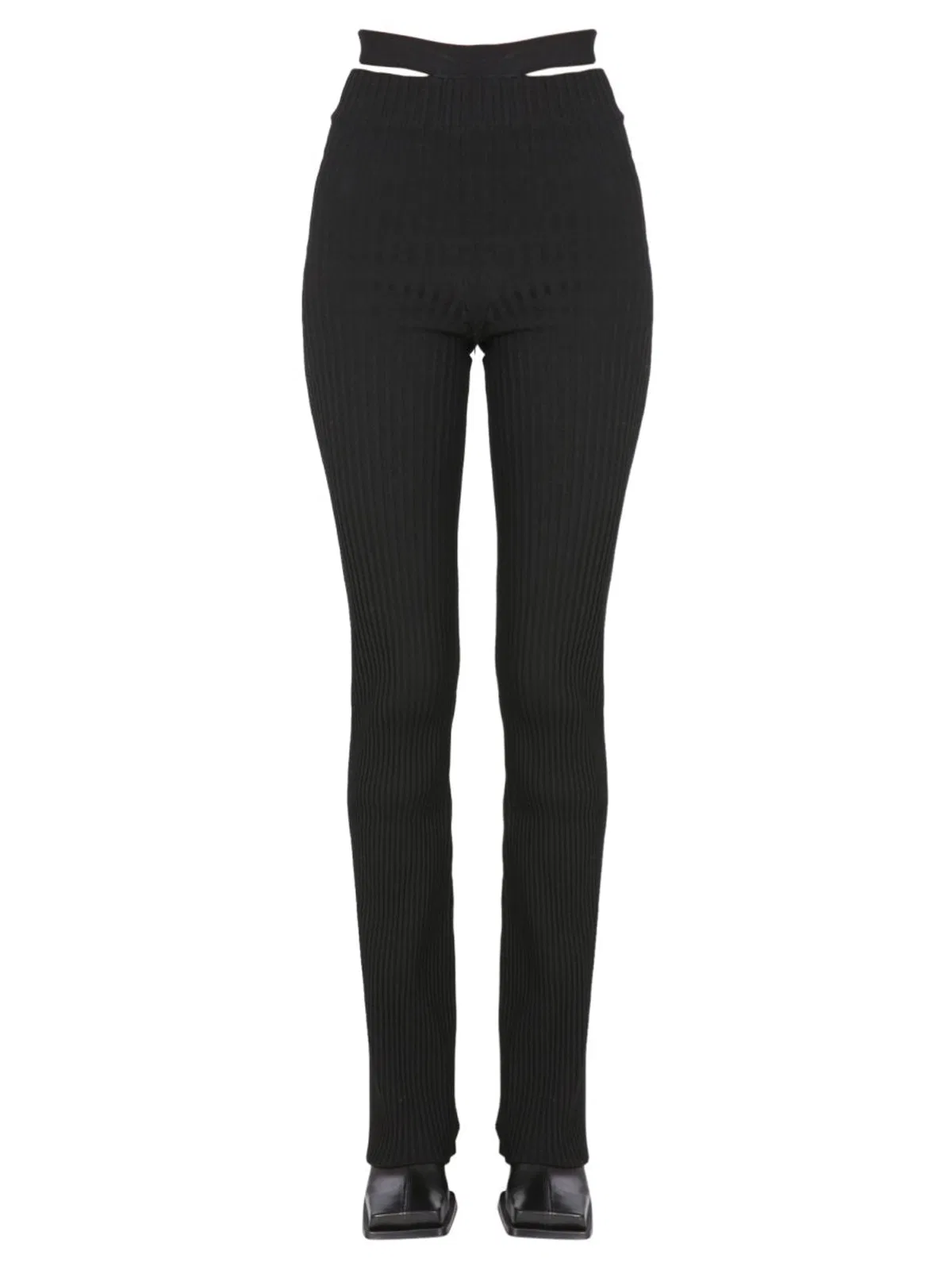 Andreādamo Andreadamo Ribbed Trousers With Cut Out 