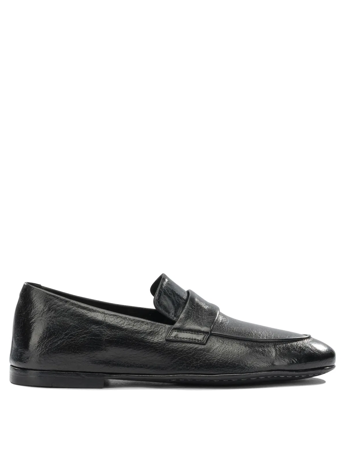 Officine Creative Black Leather Loafers