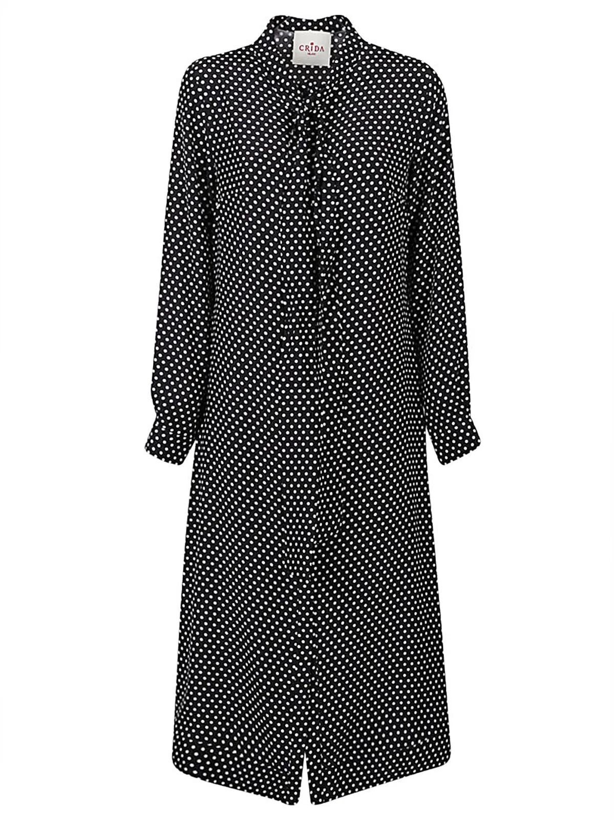 Crida Milano Polka Dot Silk Midi Dress
