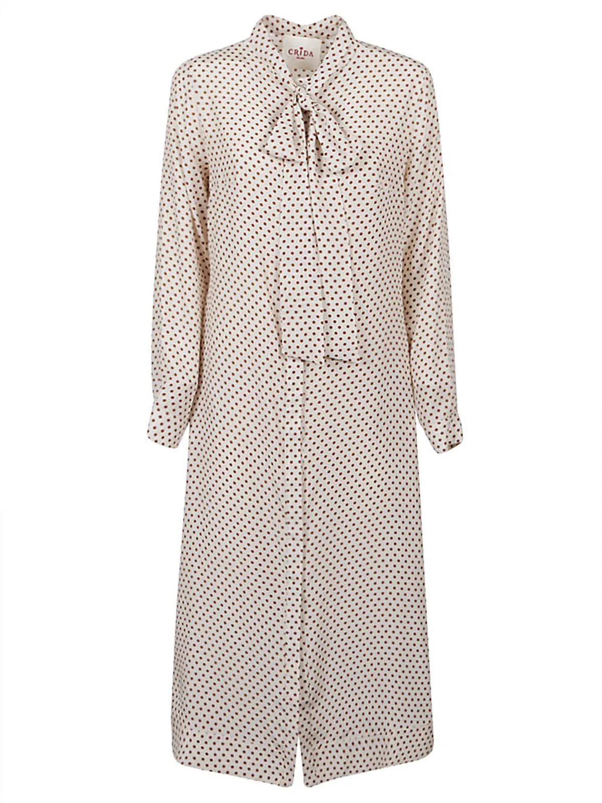 Crida Milano Polka Dot Silk Midi Dress