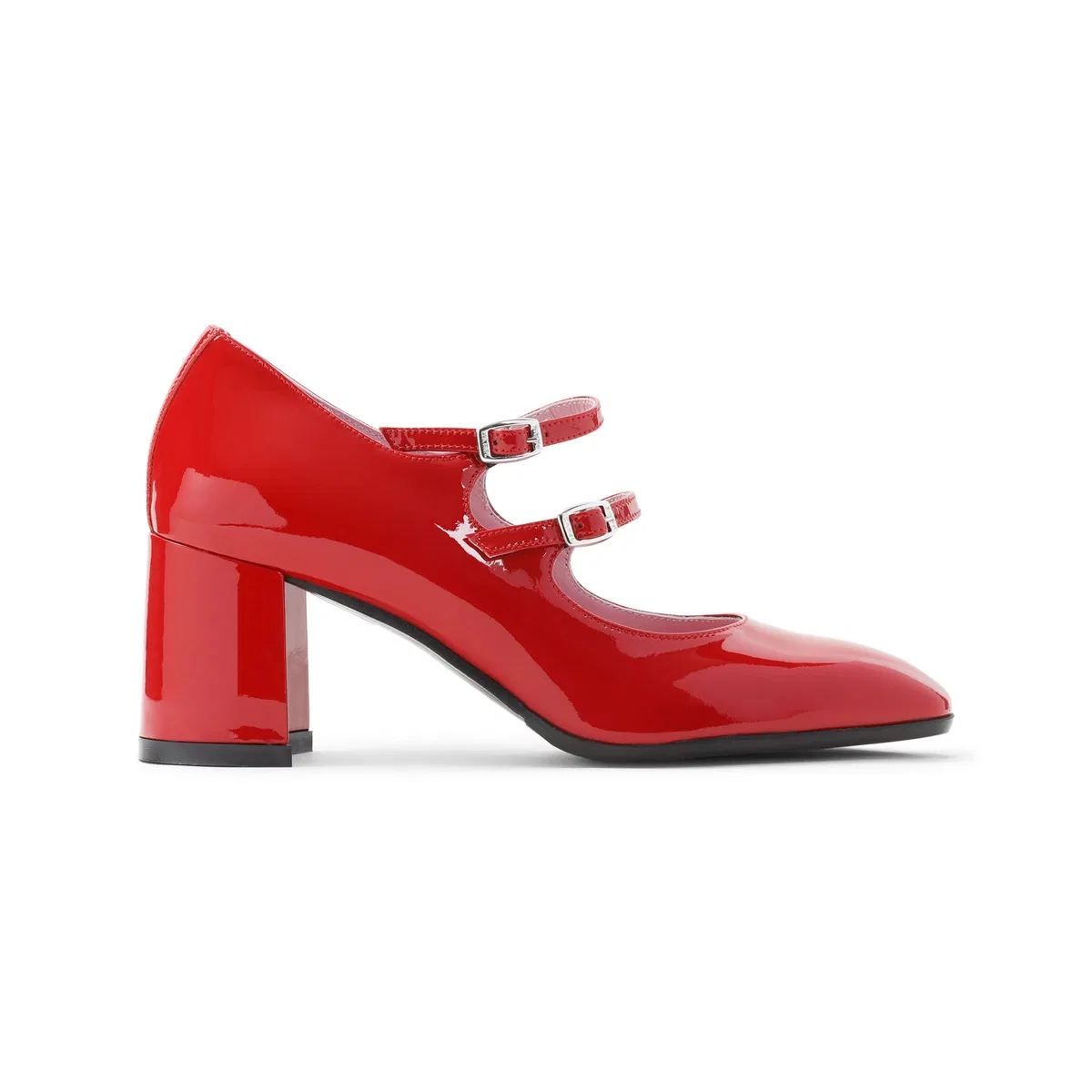 Carel Paris Red Alice Mary Jane Patent Leather Pumps