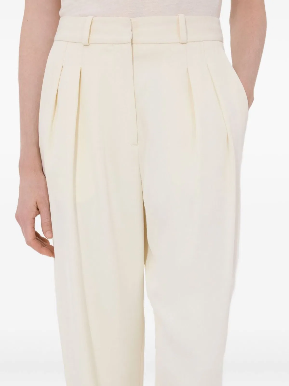 Loulou De Saison Natural Alloy Pleated Trousers