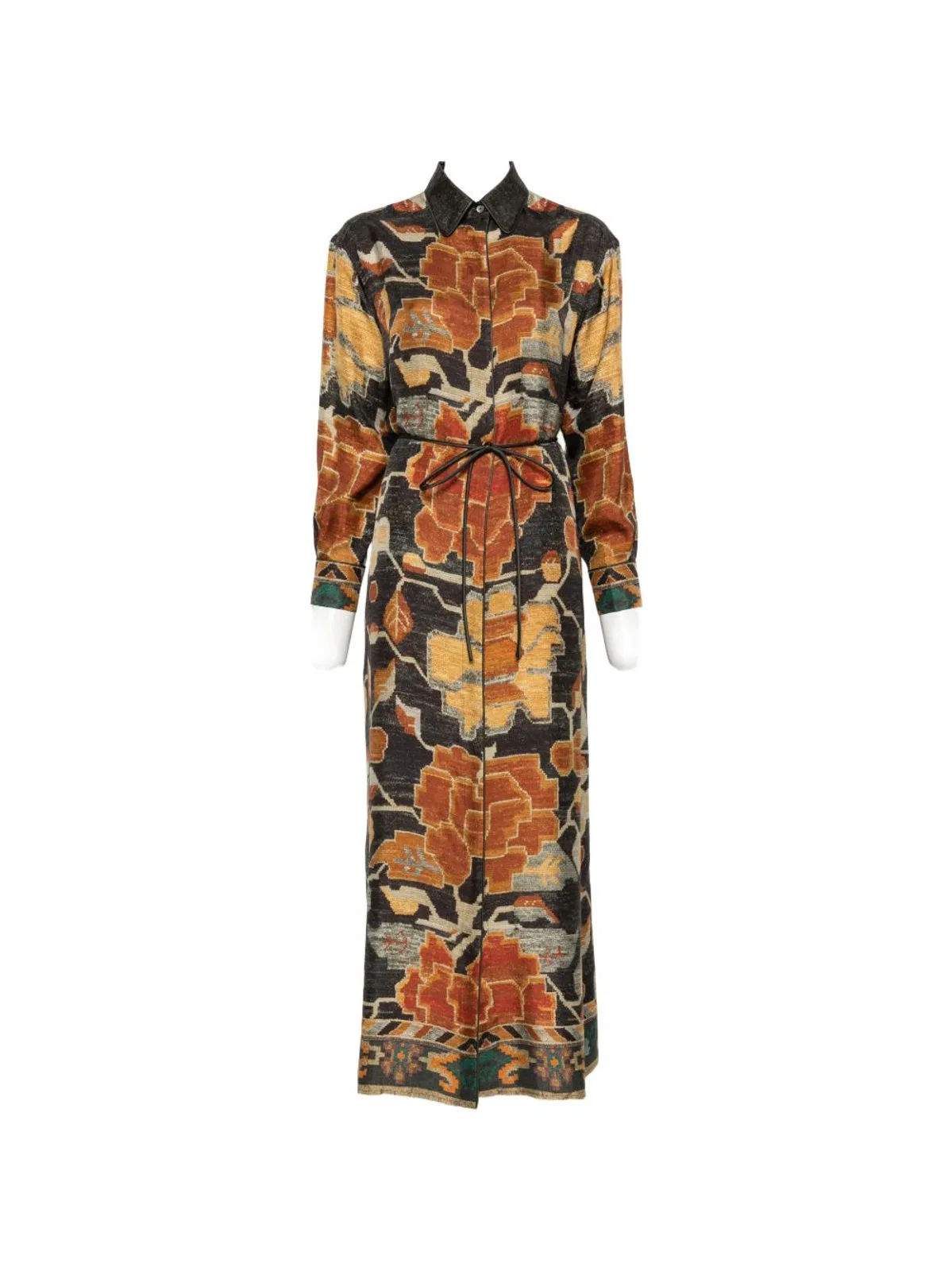 Pierre Louis Mascia Printed Silk Long Dress
