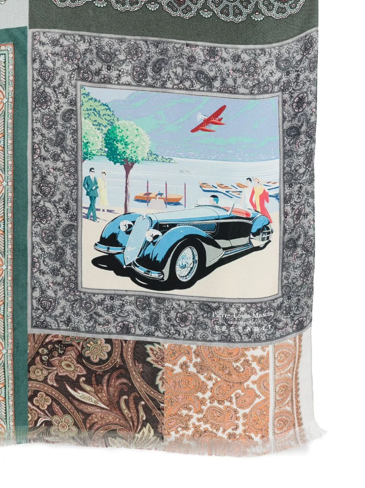 Pierre Louis Mascia Lago Di Como Silk Printed Scarf