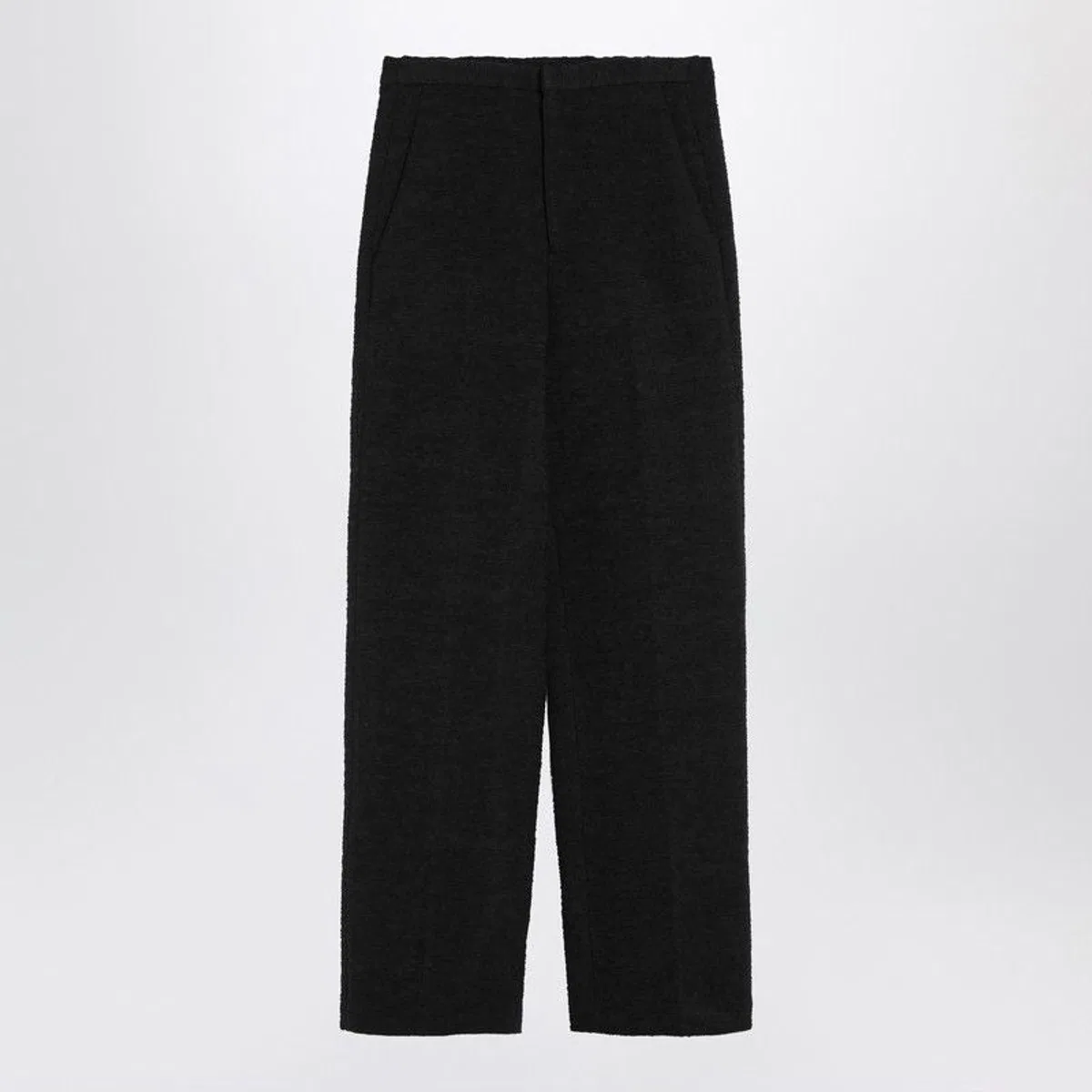 Loulou Studio Black Straight Bouclé Trousers