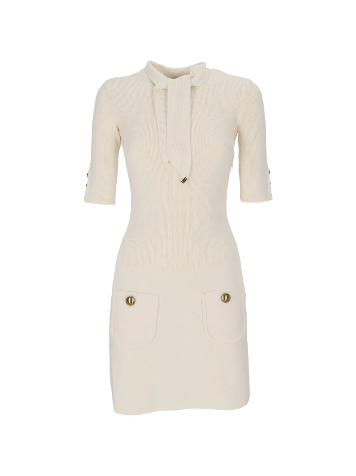 Elisabetta Franchi White Elisabetta Franchi Knitted Mini Dr