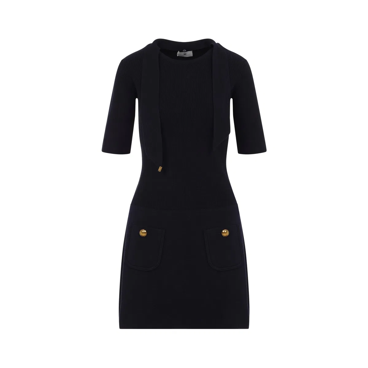 Elisabetta Franchi Blu Notte Knit Dress