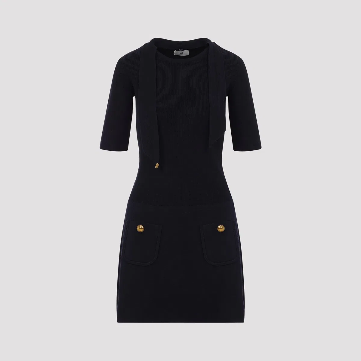 Elisabetta Franchi Blu Notte Knit Dress