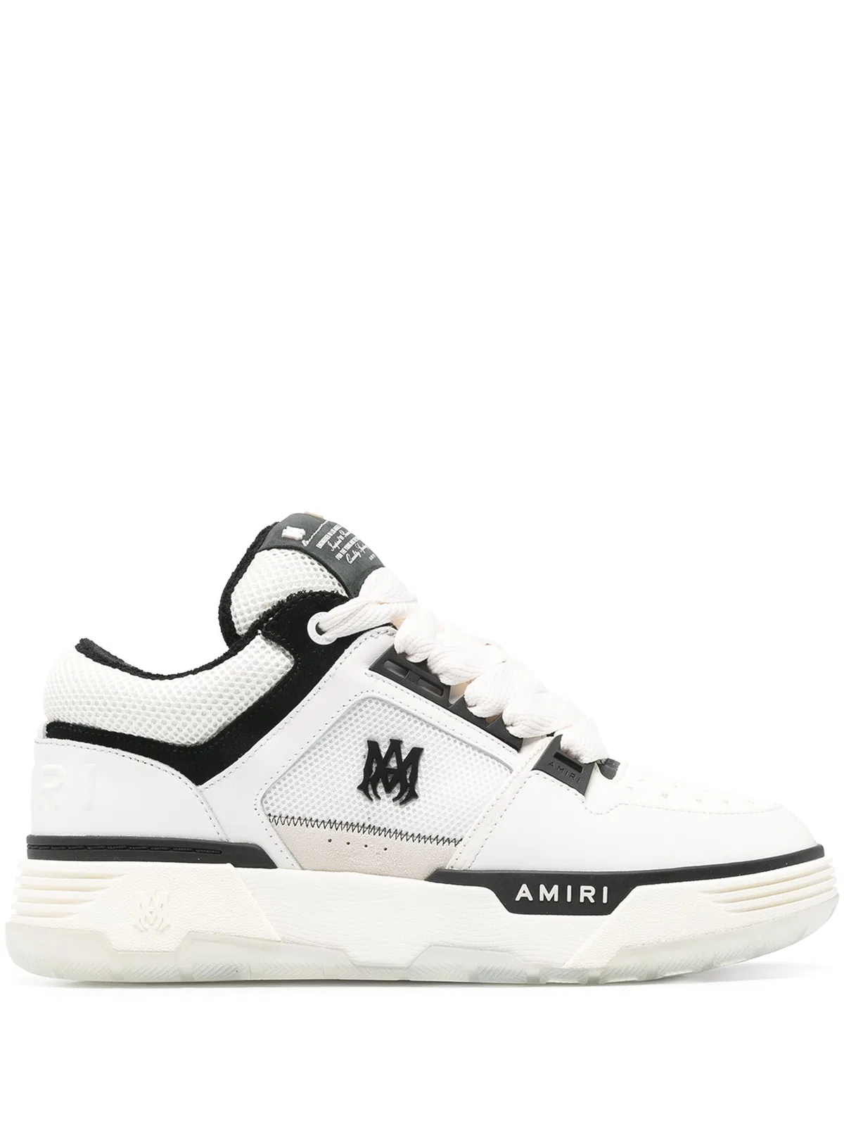 Amiri White Black Leather Cotton Ma Sneakers