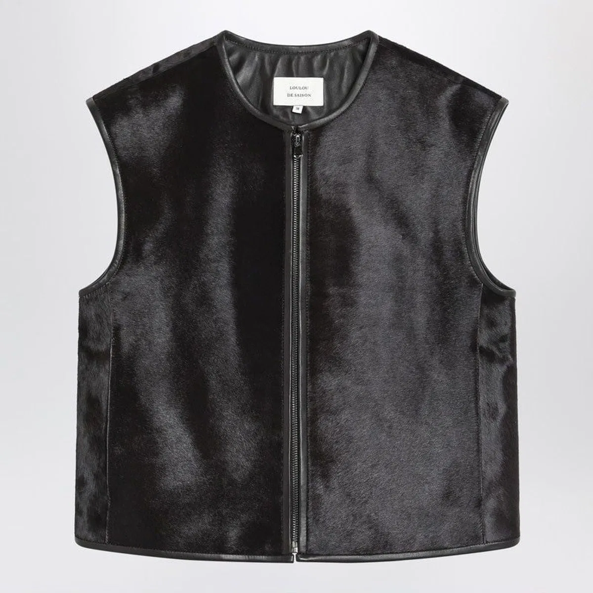 Loulou Studio Brown Ampas Vest In Pony-Effect Leather