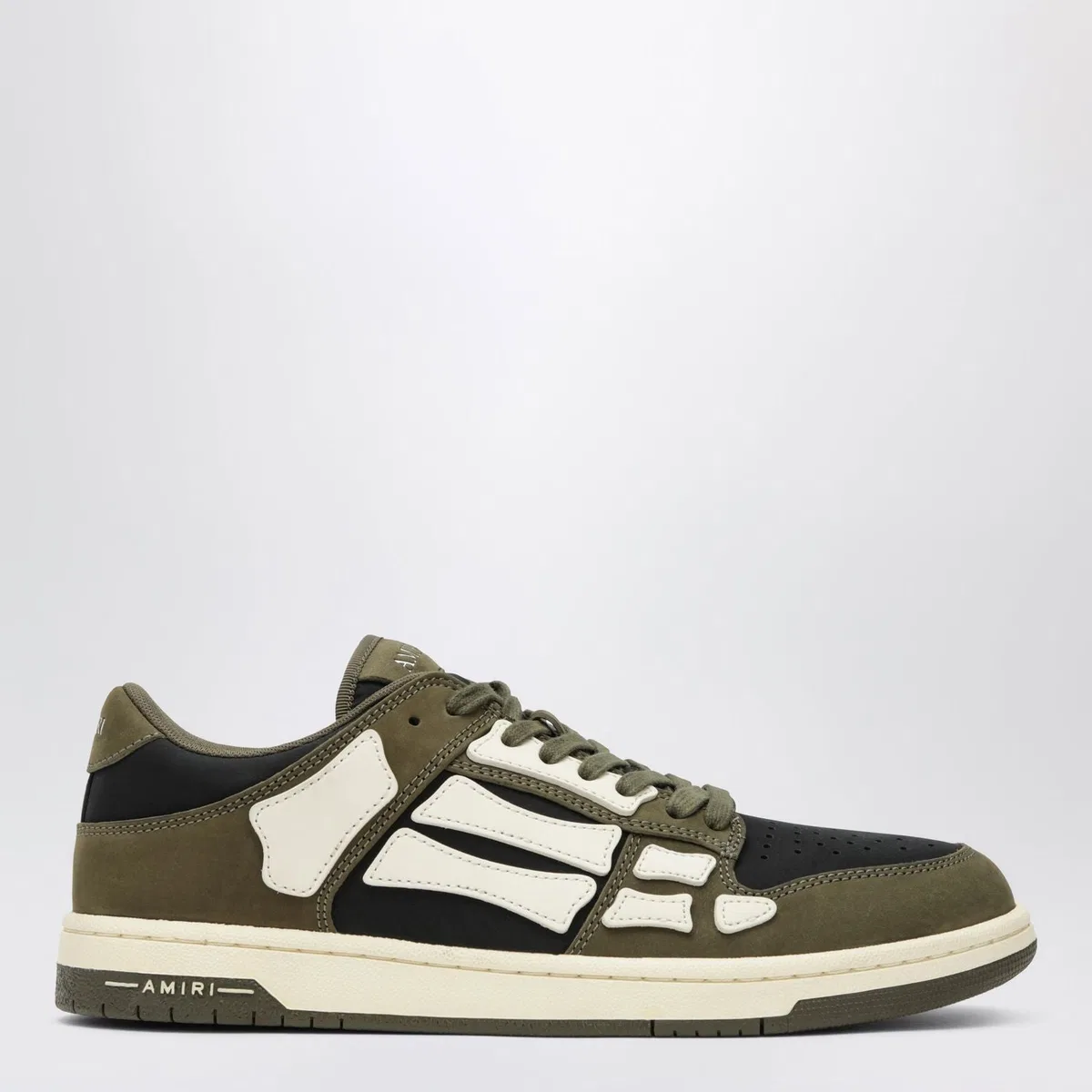 Amiri Skel Top Low Sneakers In Black/Army Gree