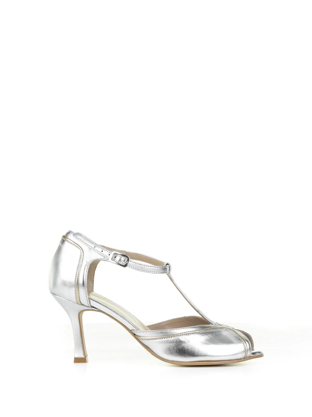 Hope Décolleté In Silver Laminated Leather Wi