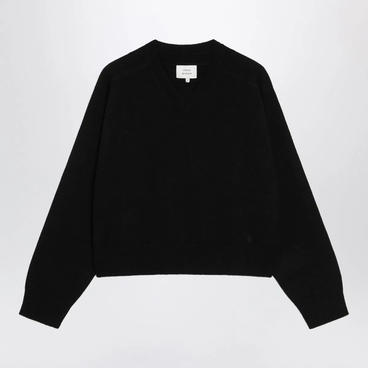 Loulou De Saison Black Cashmere Vneck Sweater