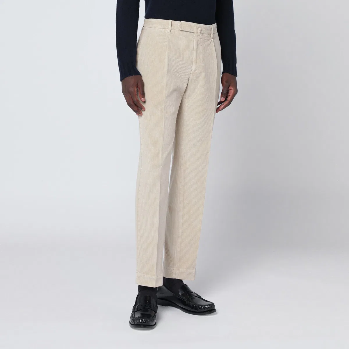 Santaniello Off-White Corduroy Trousers