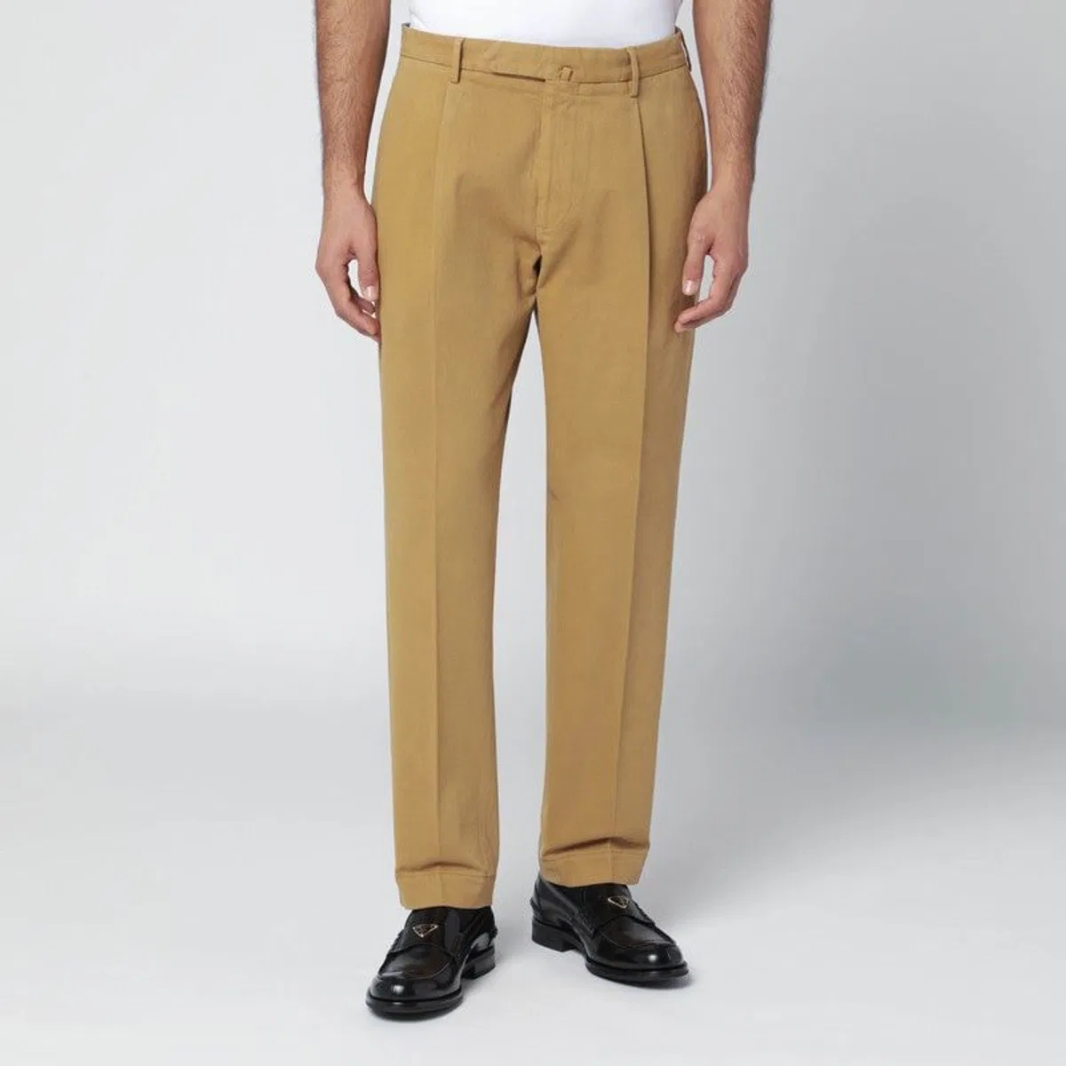 Santaniello Ochre Cotton And Cashmere Trousers