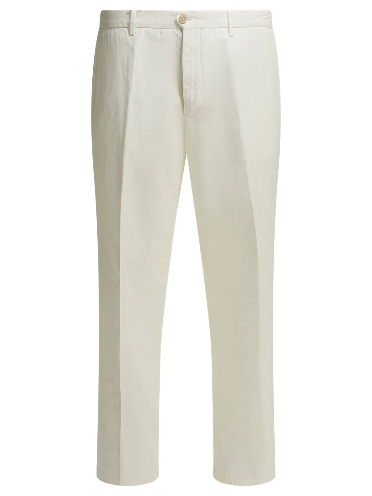 Briglia 1949 White Cotton Linen Trousers